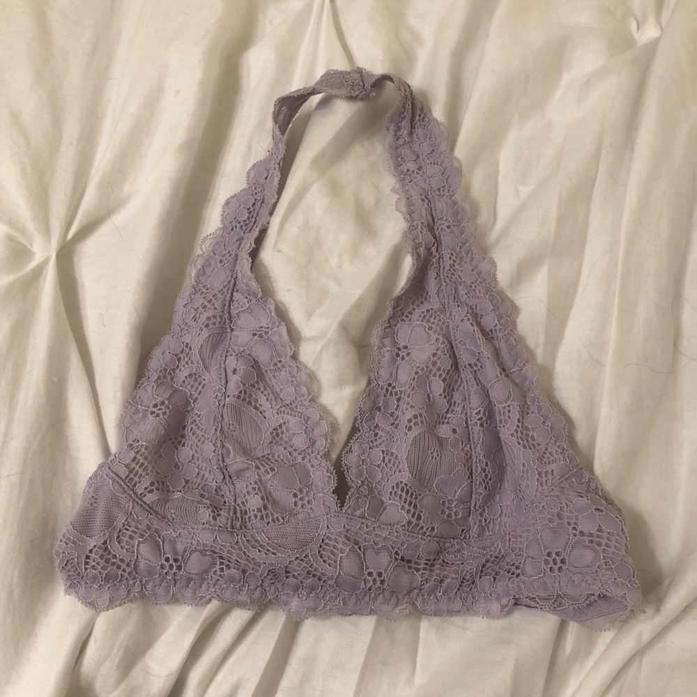 Free People Galloon Halter Bralette in Pale Lilac